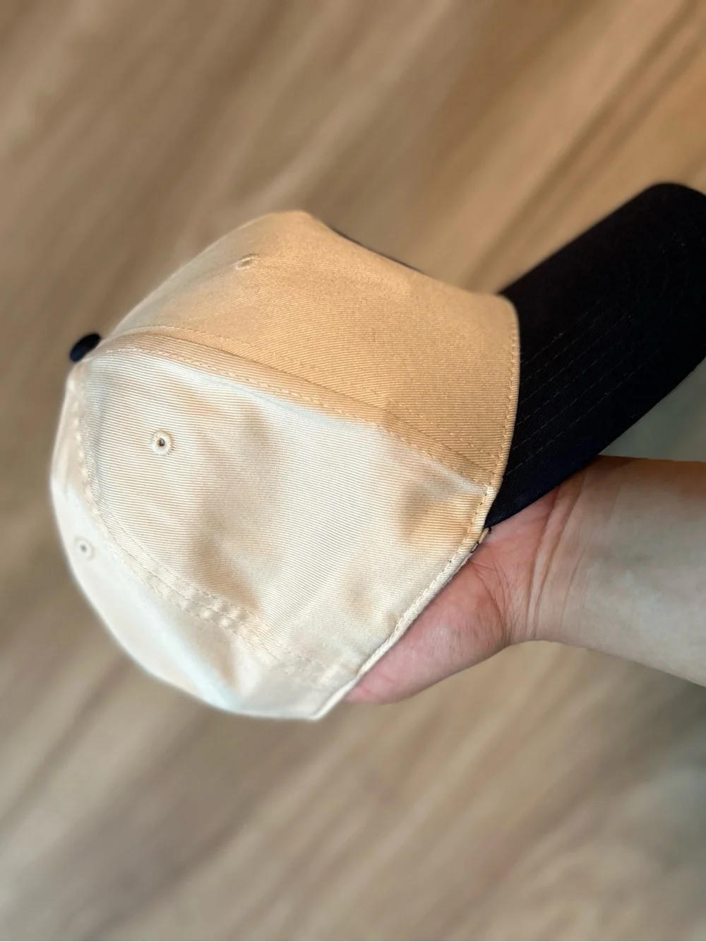 Kids Navy and Cream Embroidered Baseball Cap